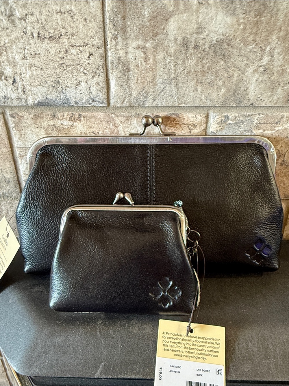 Patricia Nash Cowhide Frame Clutch / Crossbody and Coin Purse Set - Picture 2 of 10